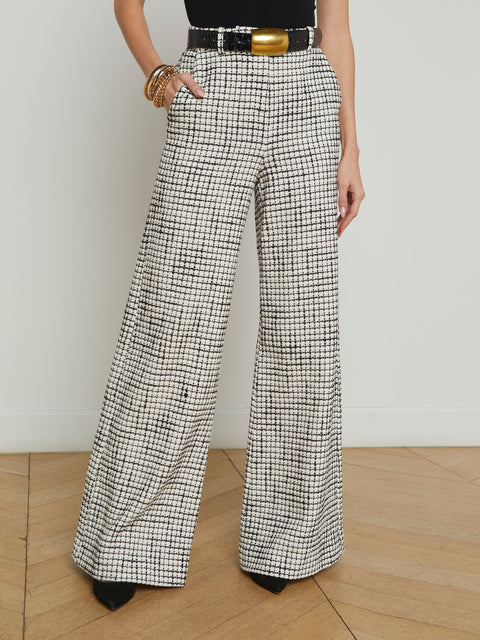 Pilar Tweed Wide-Leg Pant pant L'AGENCE