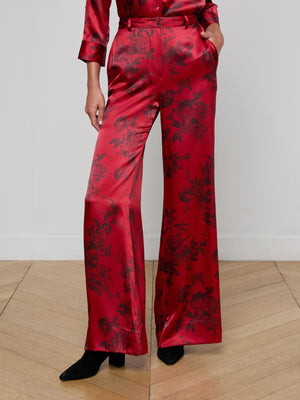 Pilar Silk Wide-Leg Pant