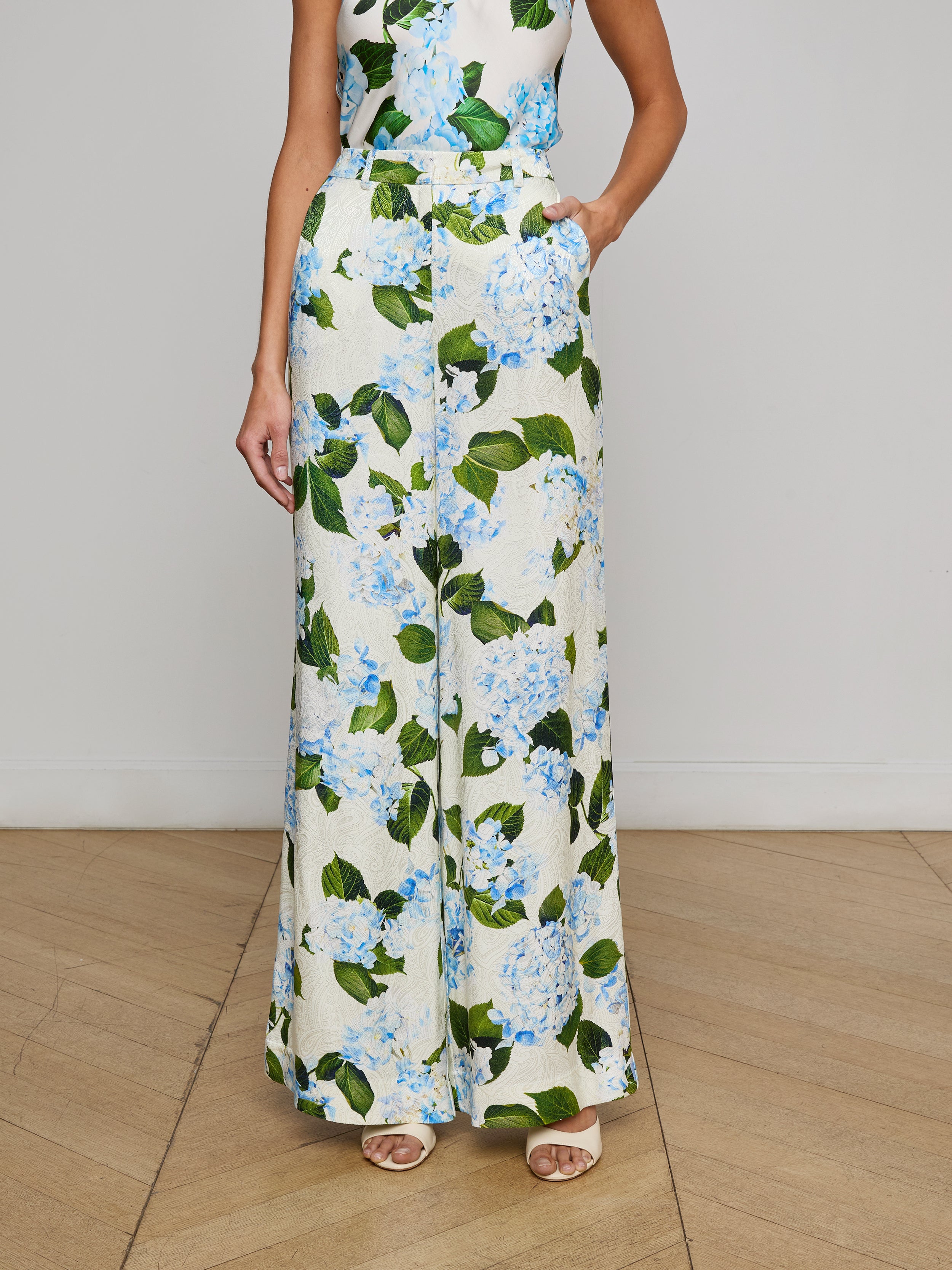 Pilar Satin Wide-Leg Pant