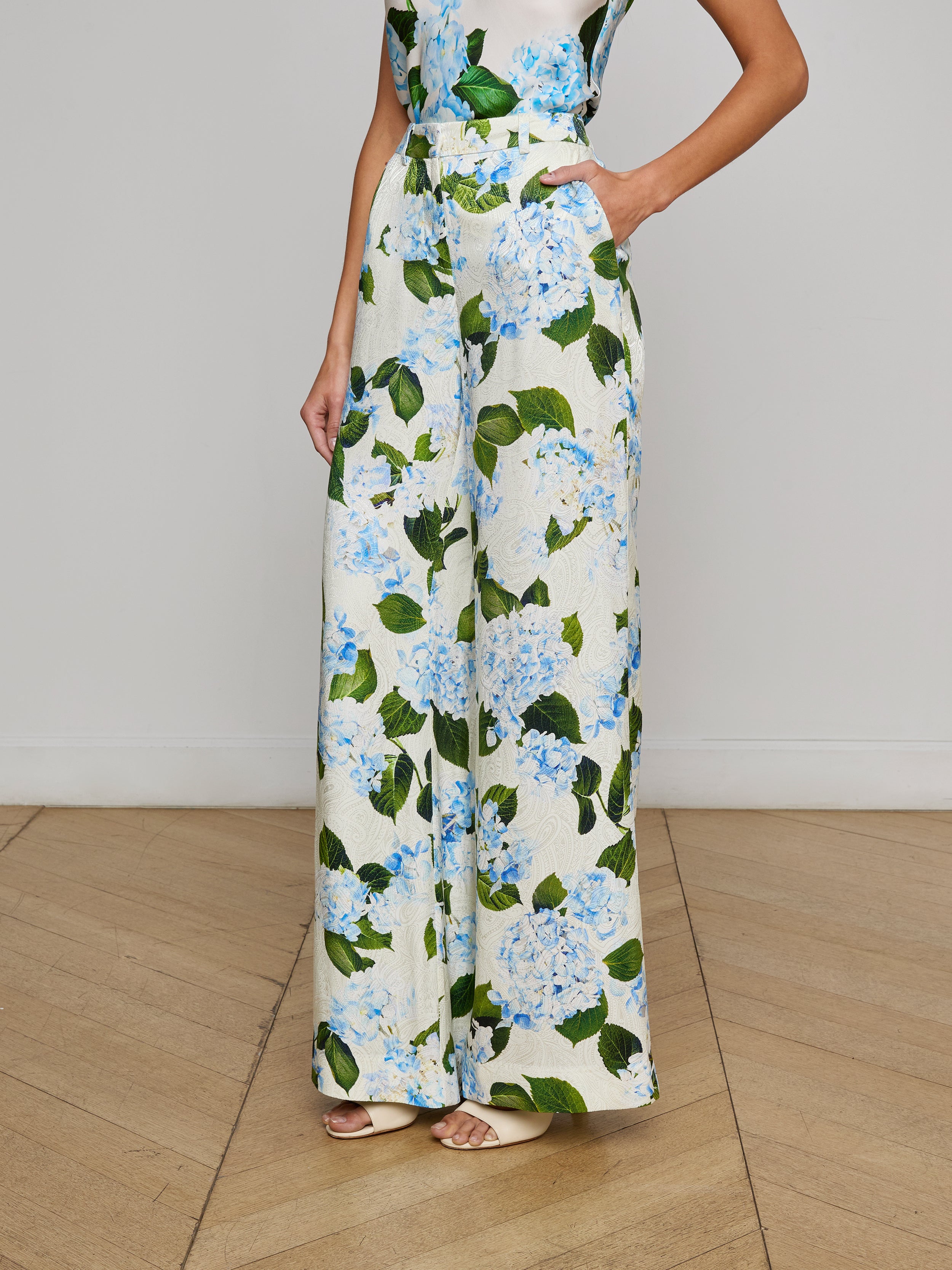 Pilar Satin Wide-Leg Pant