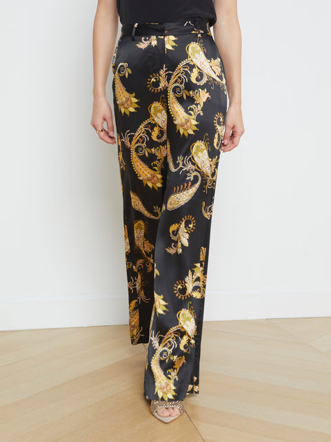 Ginger floral-print silk wide-leg pants