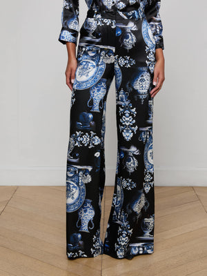 Pantalone a gamba larga di seta pilar