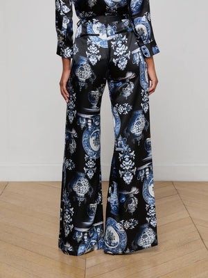 Pantalone a gamba larga di seta pilar