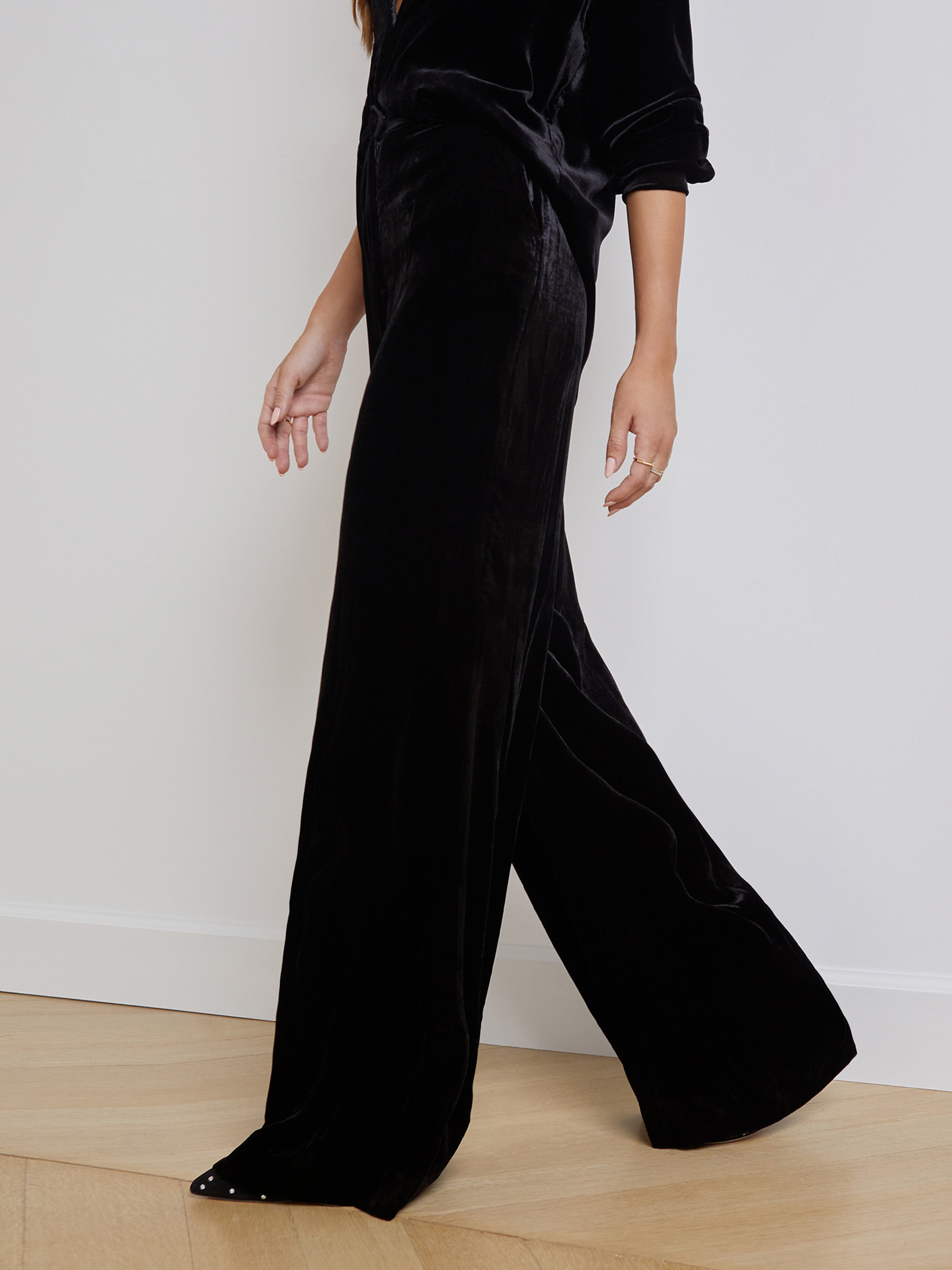 Pilar Velvet Wide-Leg Pant pant L'AGENCE Sale