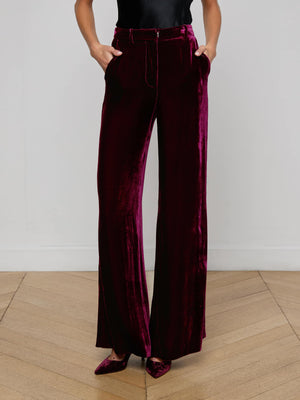 Pilar Velvet Wide-Leg Pant