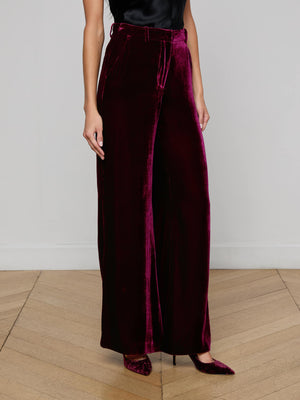 Pilar Velvet Wide-Leg Pant