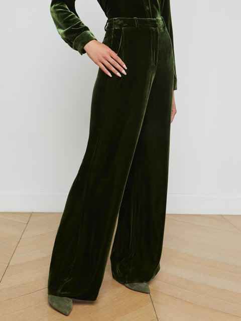 Pilar Velvet Wide-Leg Pant pant L'AGENCE