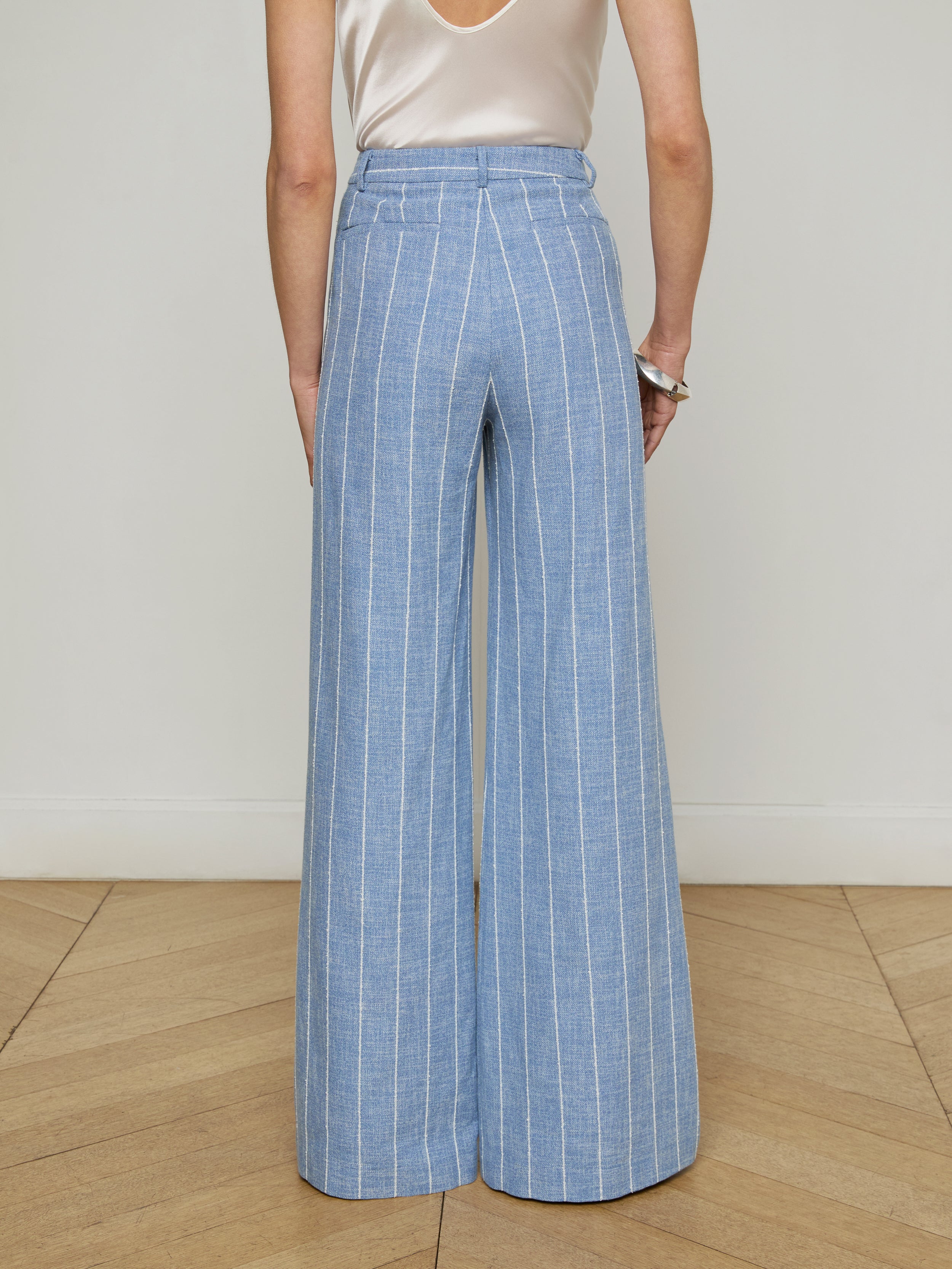 Pilar Pinstriped Wide-Leg Pant