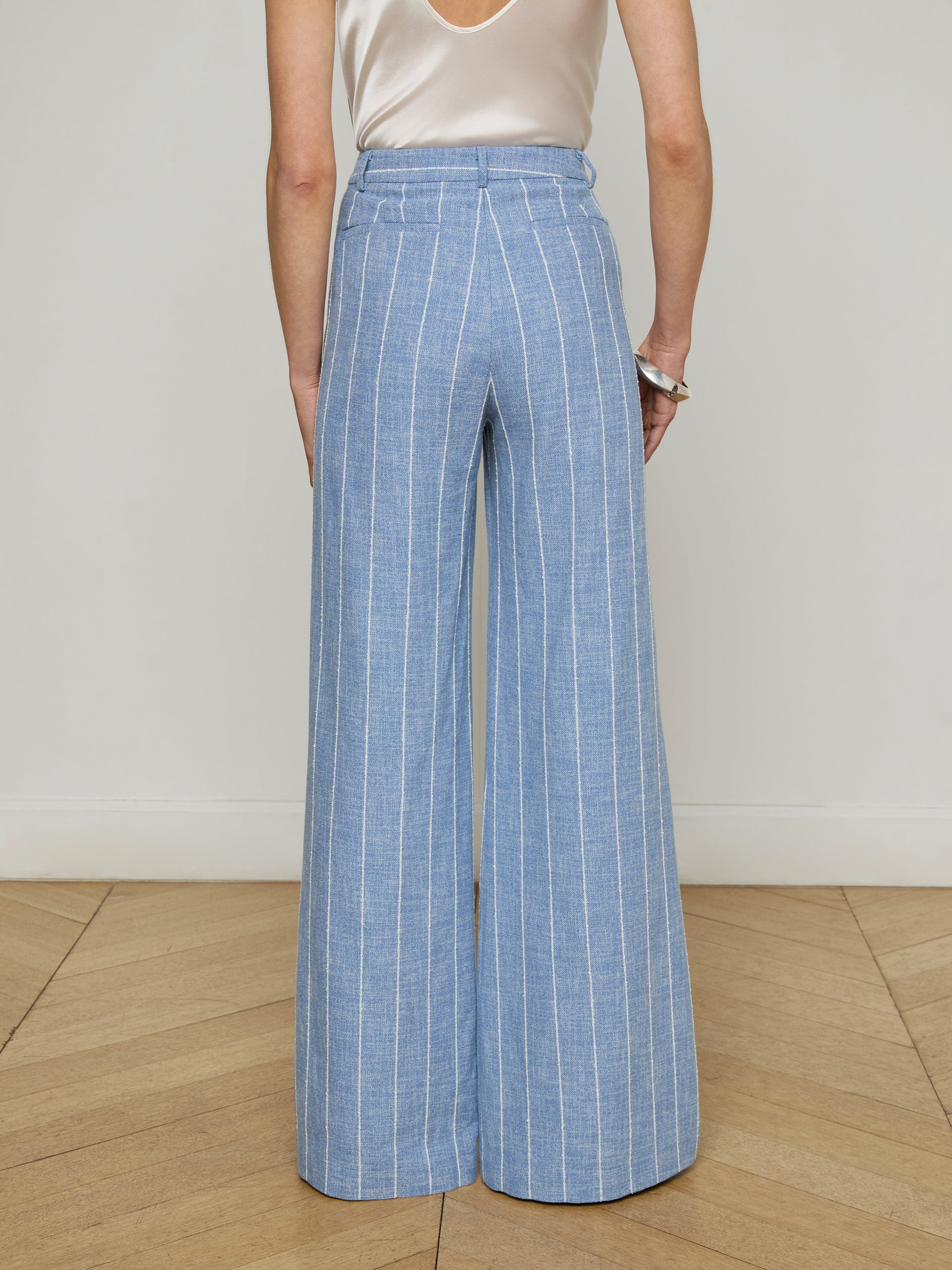 Pilar Pinstriped Wide-Leg Pant