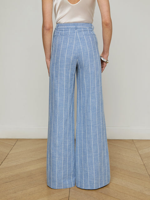Pilar Pinstriped Wide-Leg Pant