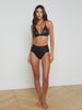 Vanessa Faux Leather Bikini Bottom swim L'AGENCE   