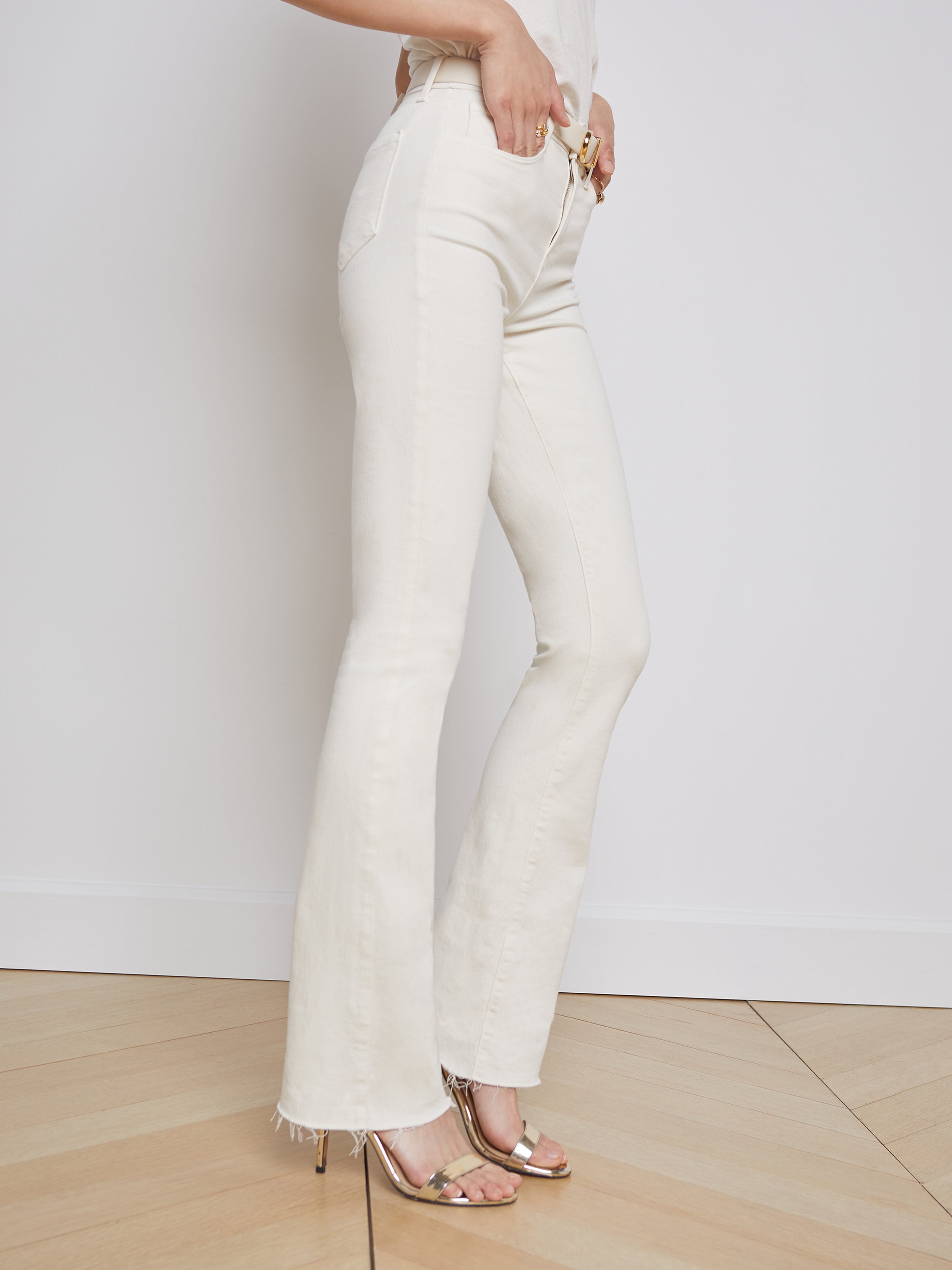 L'AGENCE Ruth High-Rise Straight-Leg Jean In Vintage White