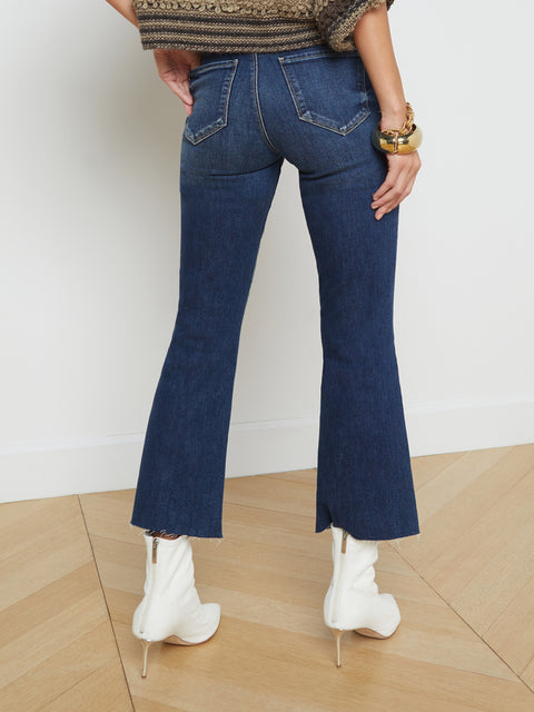 L\'AGENCE Kendra High-Rise Cropped Flare Jean in Magnolia