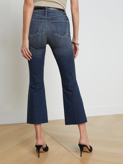 L'AGENCE Kendra High-Rise Cropped Flare Jean in Naples