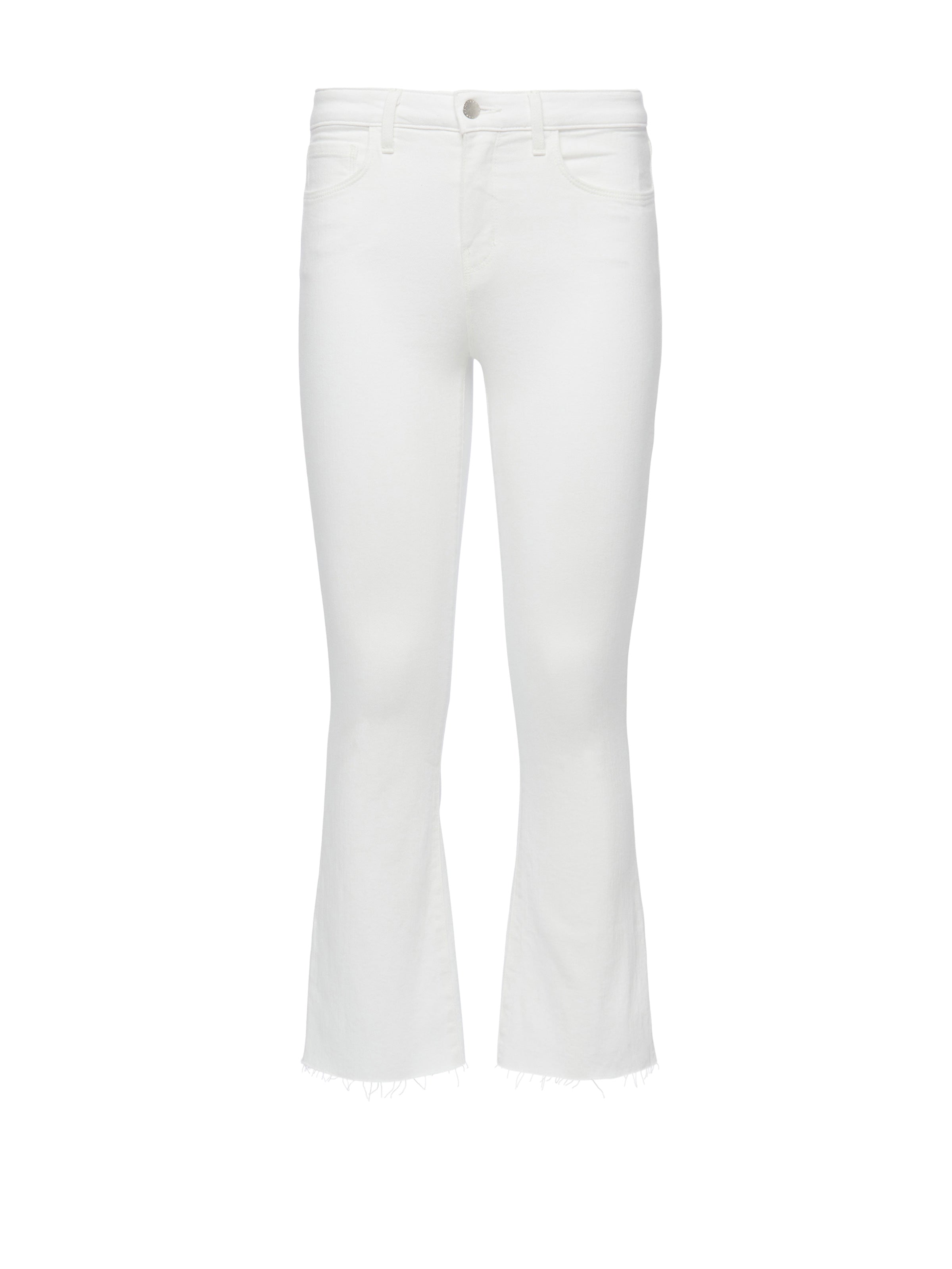 L'AGENCE Kendra High-Rise Cropped Flare Jean In Blanc