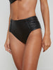 Vanessa Faux Leather Bikini Bottom swim L'AGENCE   