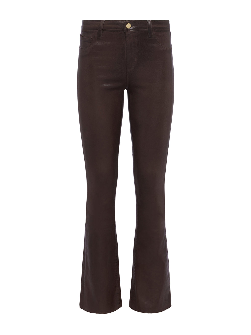 L'AGENCE Ruth Coated Straight-Leg Jean in Espresso Coated