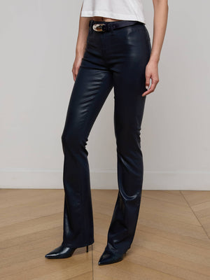 Jean bootcut en denim enduit Selma