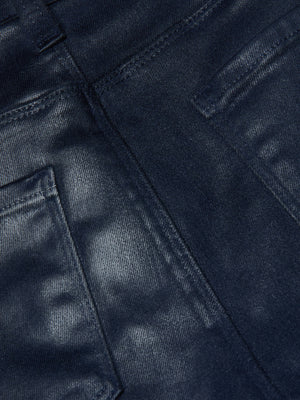Jean bootcut en denim enduit Selma