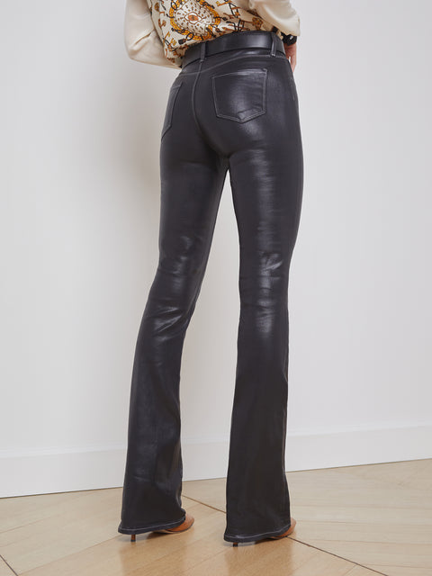 L'AGENCE Selma Bootcut Jean in Noir/Natural Contrast Coated