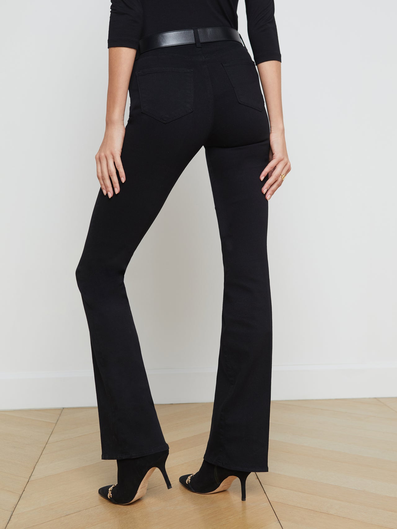 L'AGENCE Selma High-Rise Bootcut Jean in Noir