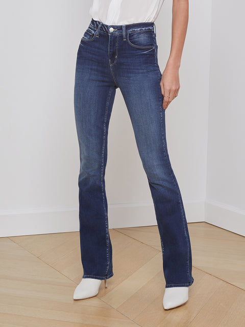 FOREVER 21 Blue High-Rise Bootcut Jeans