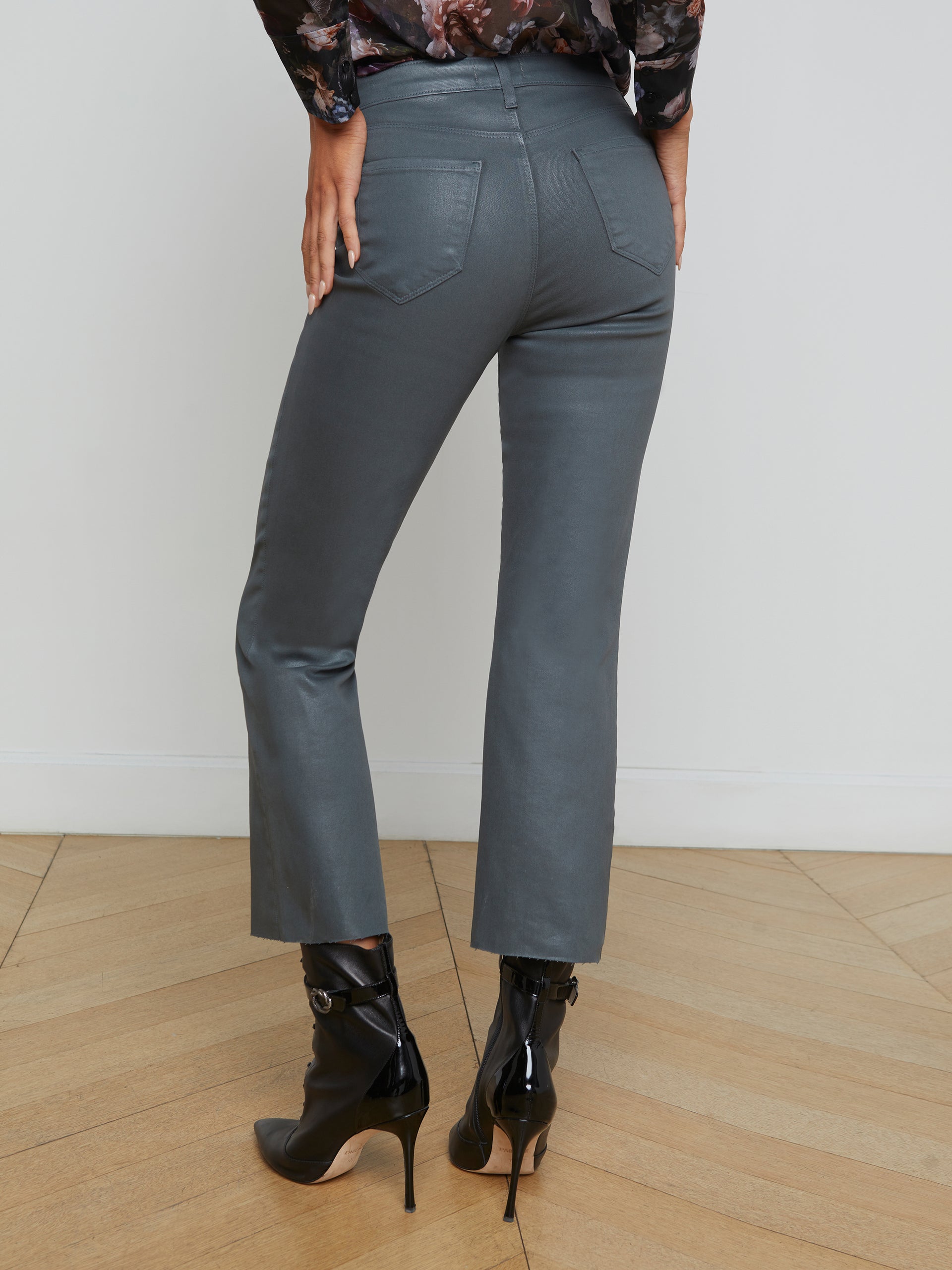 Kendra Coated Cropped Flare Jean jean L'AGENCE   