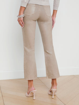Kendra Coated Cropped Flare Jean jean L'AGENCE   