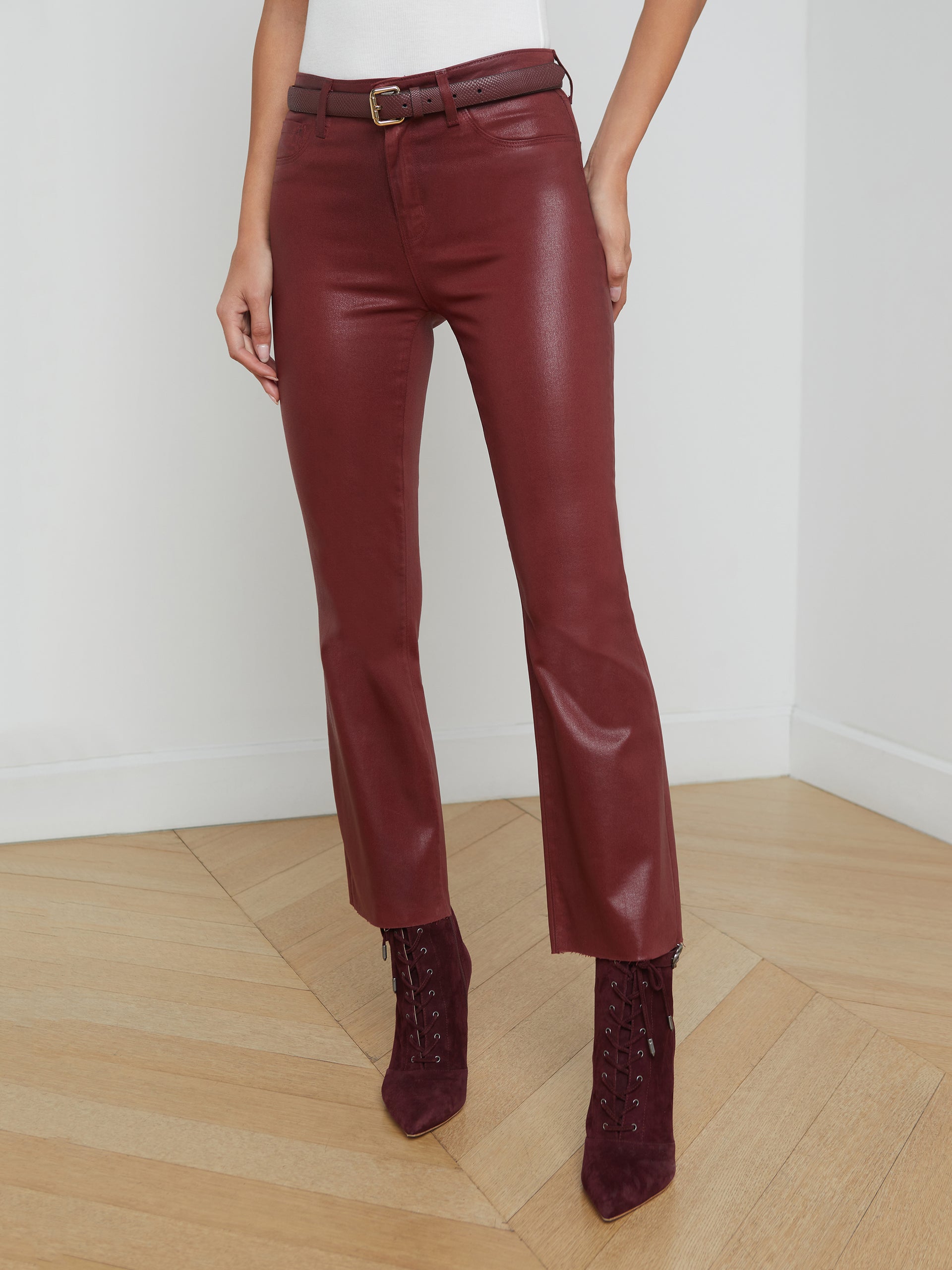 Kendra Coated Cropped Flare Jean jean L'AGENCE Sale