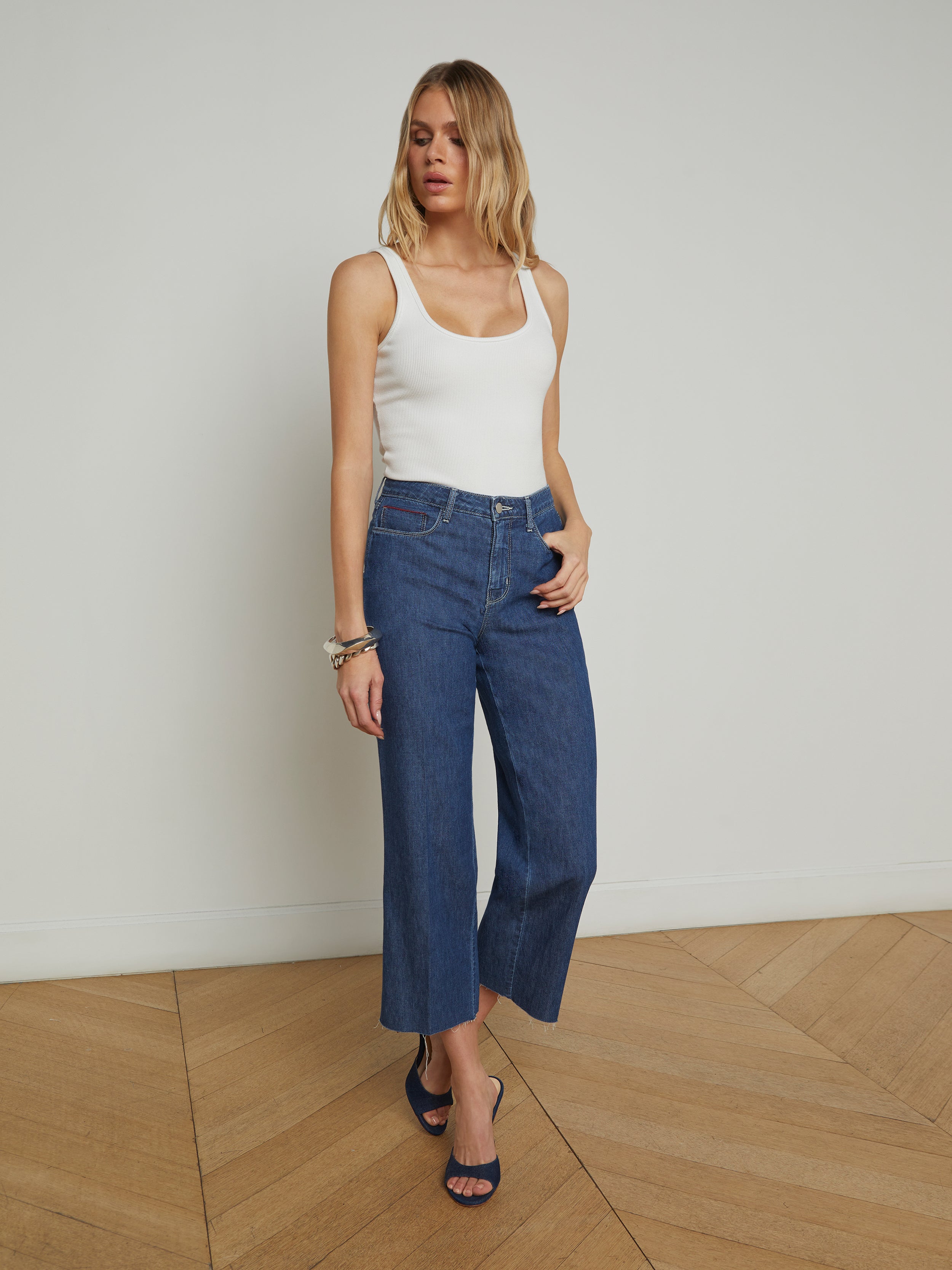 Wanda Cropped Wide-Leg Jean jean L'AGENCE