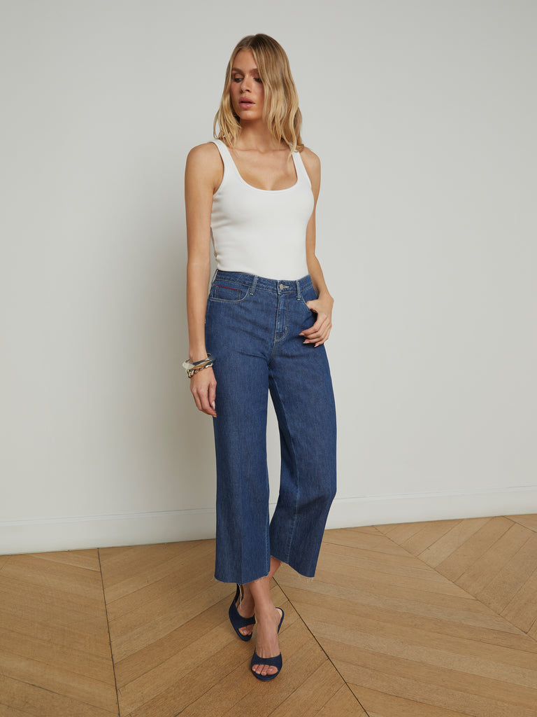 Wanda Cropped Wide-Leg Jean jean L'AGENCE