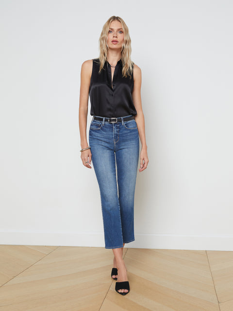 Cropped in Colombia: Suede Moto Jacket + Wide Leg Jeans - The Mom Edit