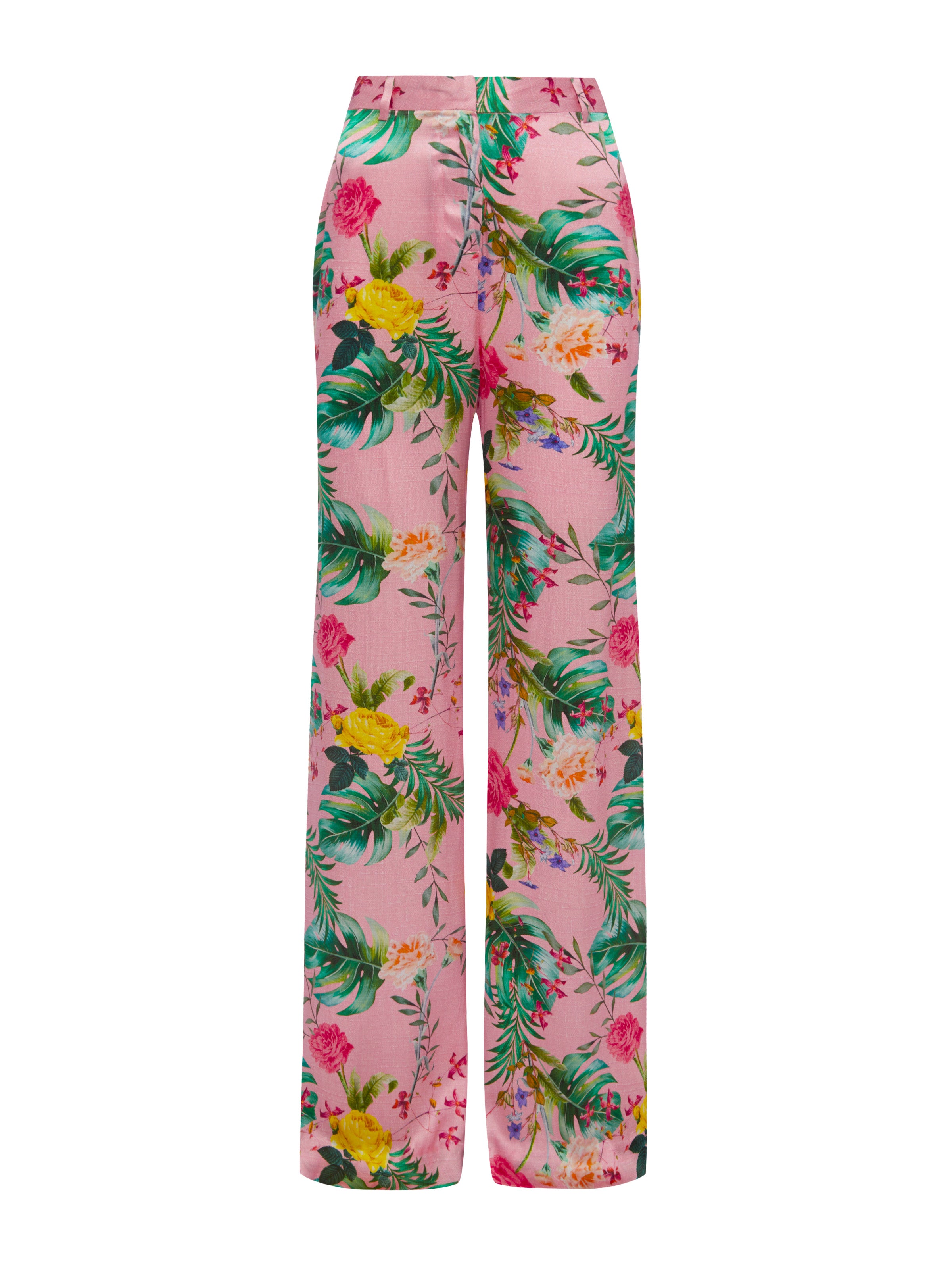 Womens Floral Flared Wide Leg Pants Ladies Parallel Trousers Palazzo  Leggings | eBay