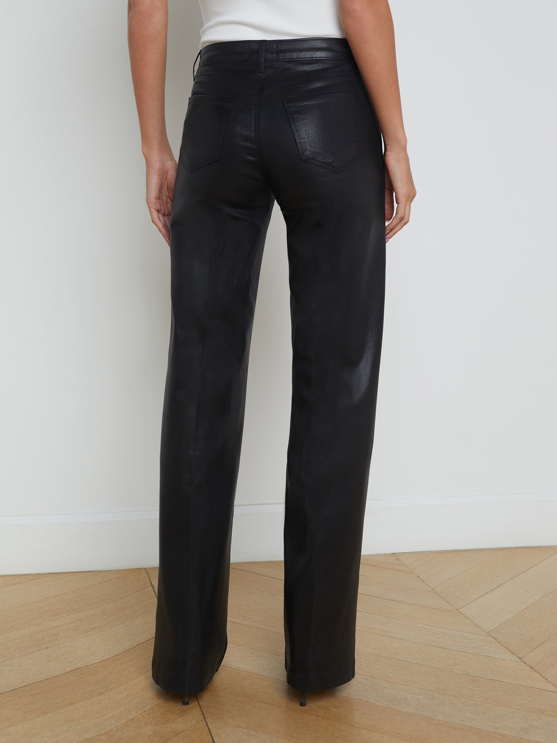 Clayton Coated Wide-Leg Jean jean L'AGENCE   