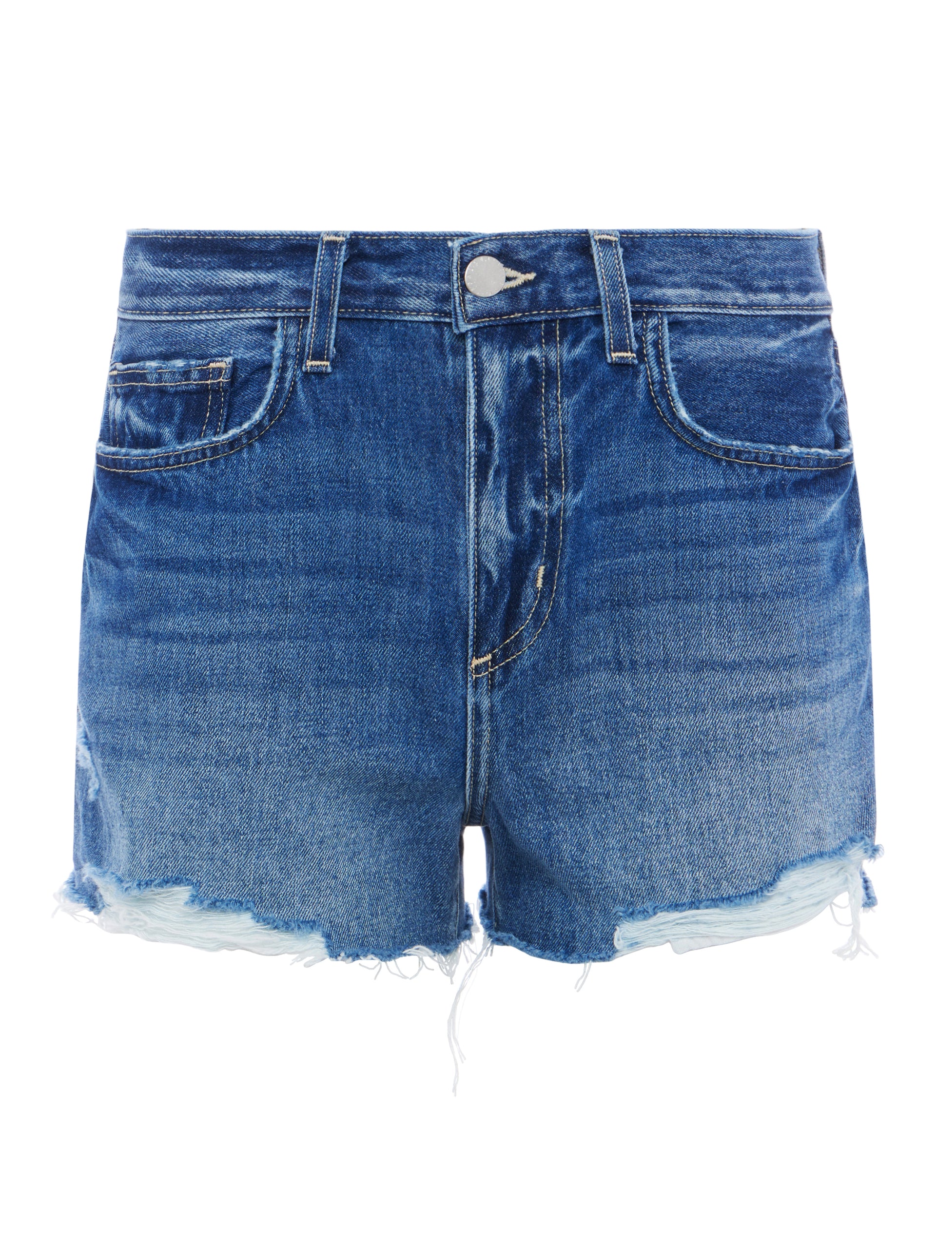 Clark Distressed Denim Short short L'AGENCE   