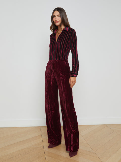 Livvy Velvet Trouser trouser L'AGENCE   