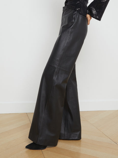 Livvy Leather Straight-Leg Trouser trouser L'AGENCE   