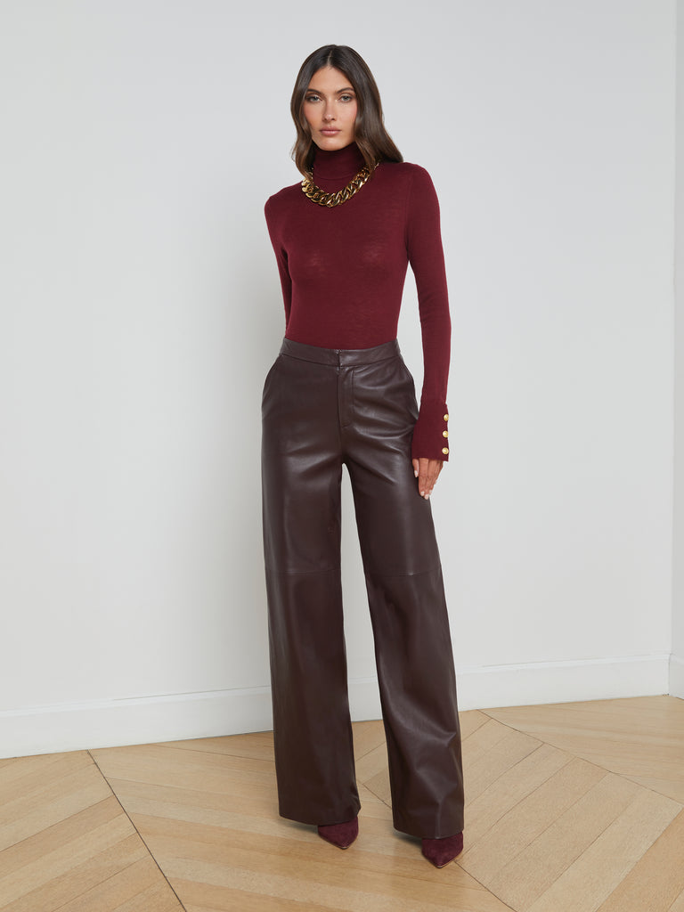 Livvy Leather Trouser trouser L'AGENCE   