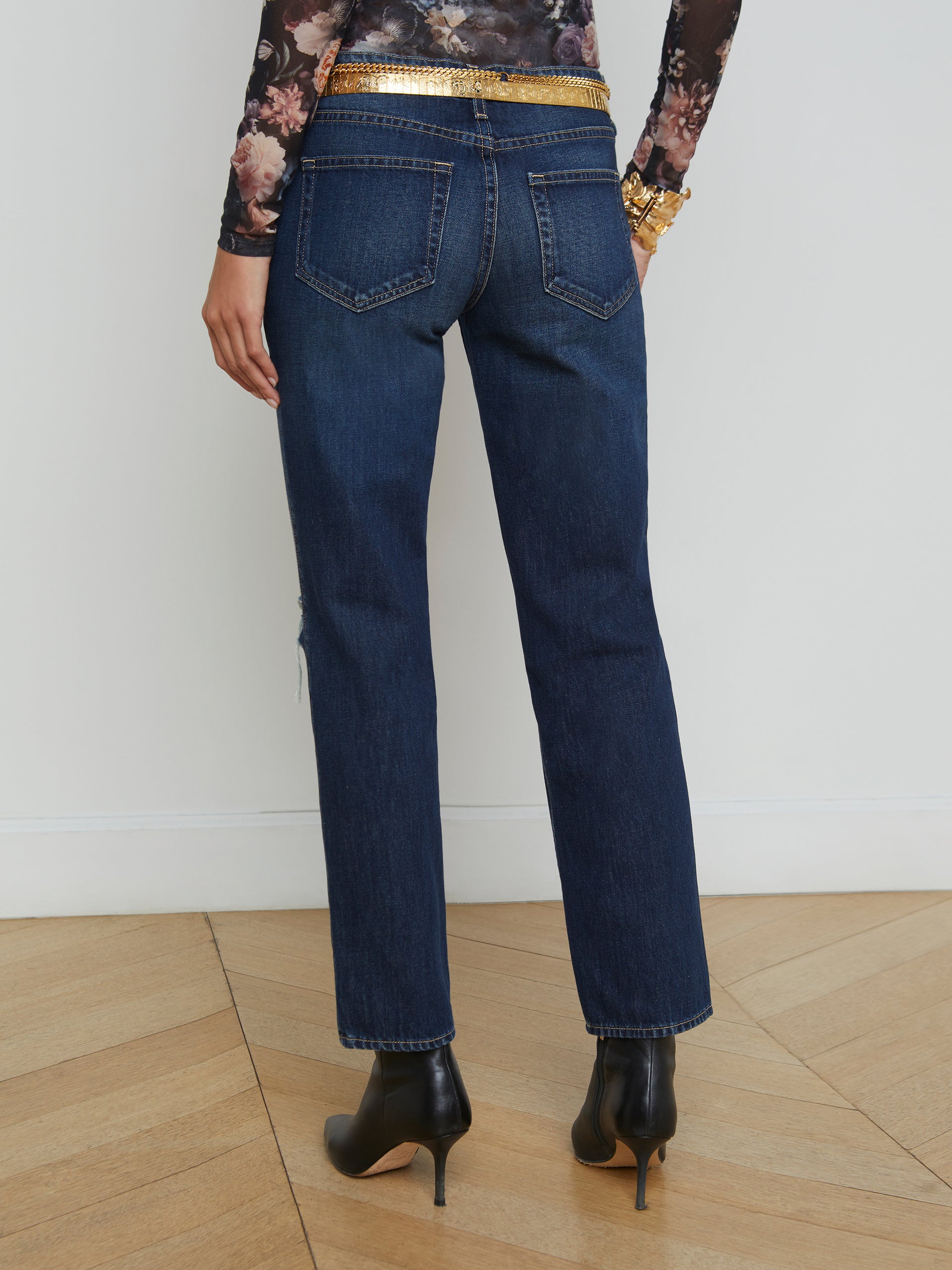 Nevia Slouchy Straight-Leg Jean jean L'AGENCE Sale