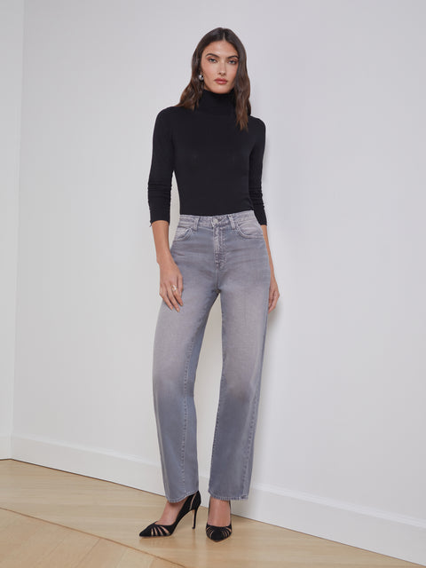 L'AGENCE Jones Ultra High-Rise Stovepipe Jean in Cool Grey