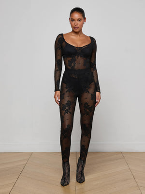 Gambe di pizzo floreale Josiane