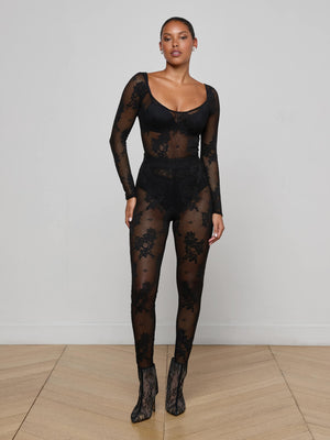 Gambe di pizzo floreale Josiane