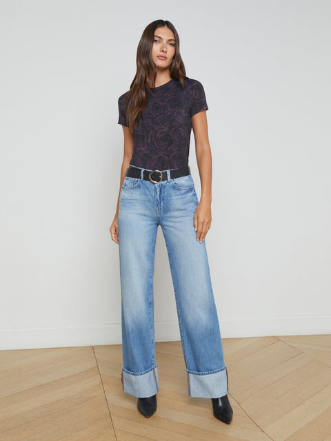 Miley Cuffed Wide-Leg Jean jean L'AGENCE   