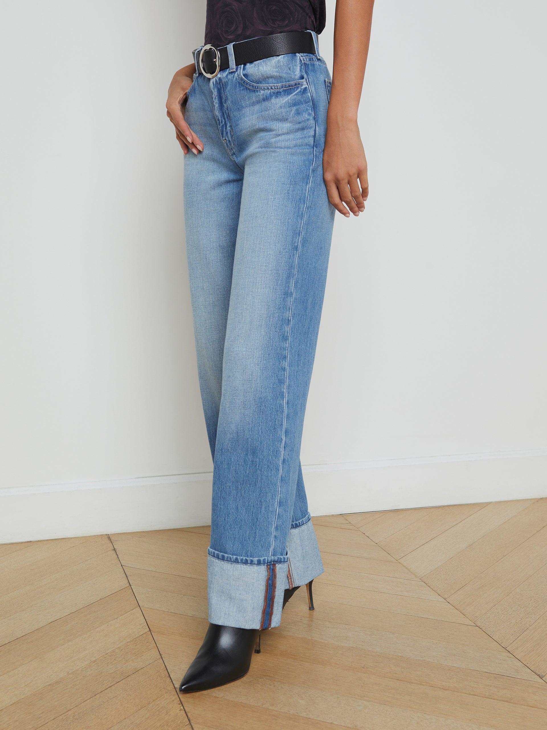 Miley Cuffed Wide-Leg Jean jean L'AGENCE   