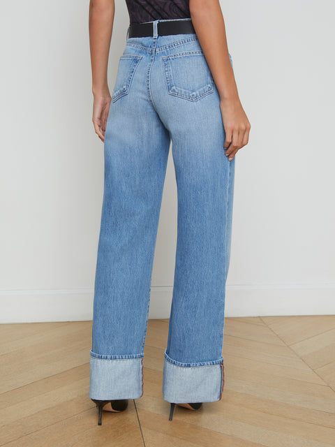 Miley Cuffed Wide-Leg Jean jean L'AGENCE   