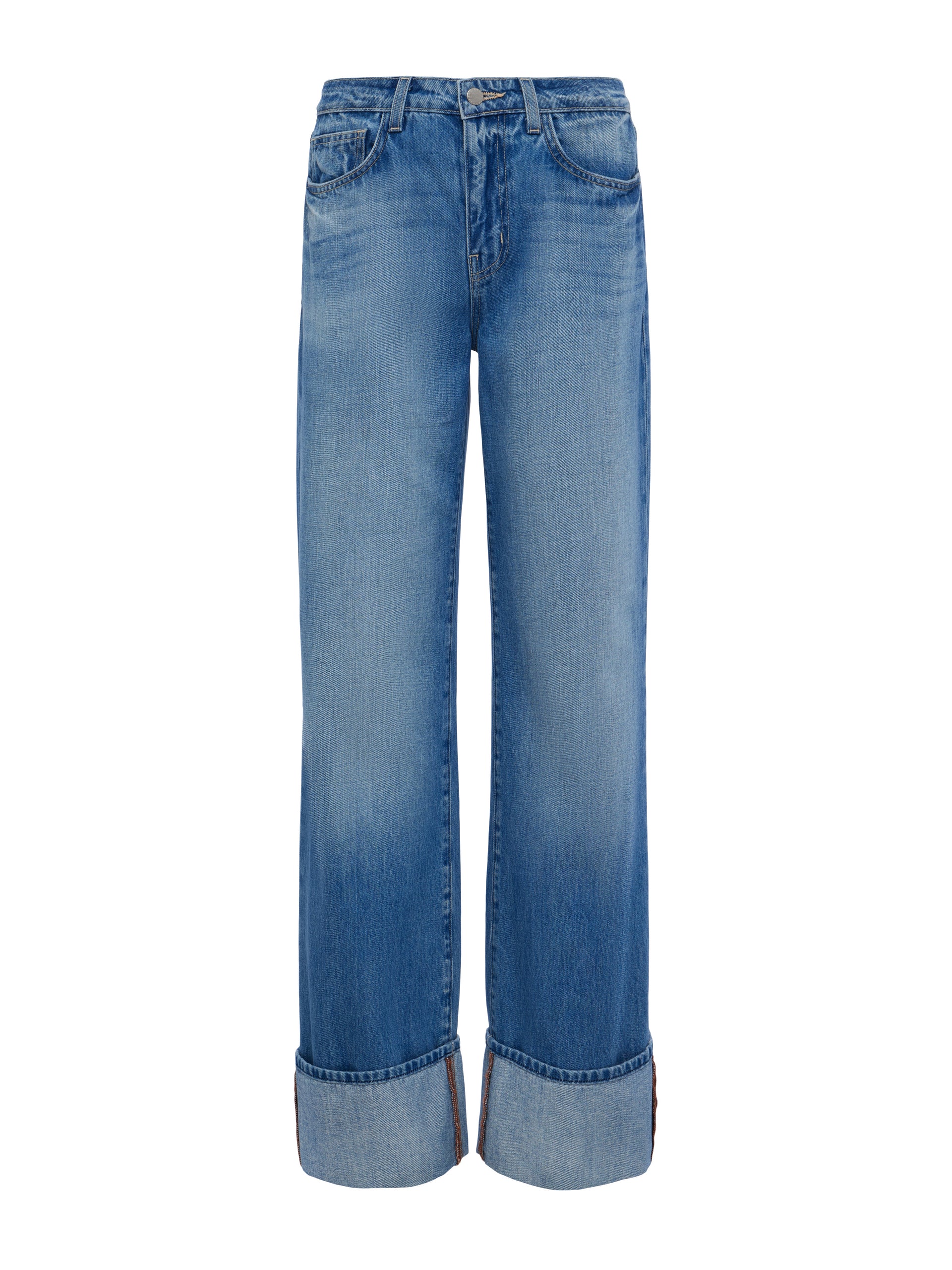 Miley Cuffed Wide-Leg Jean jean L'AGENCE   