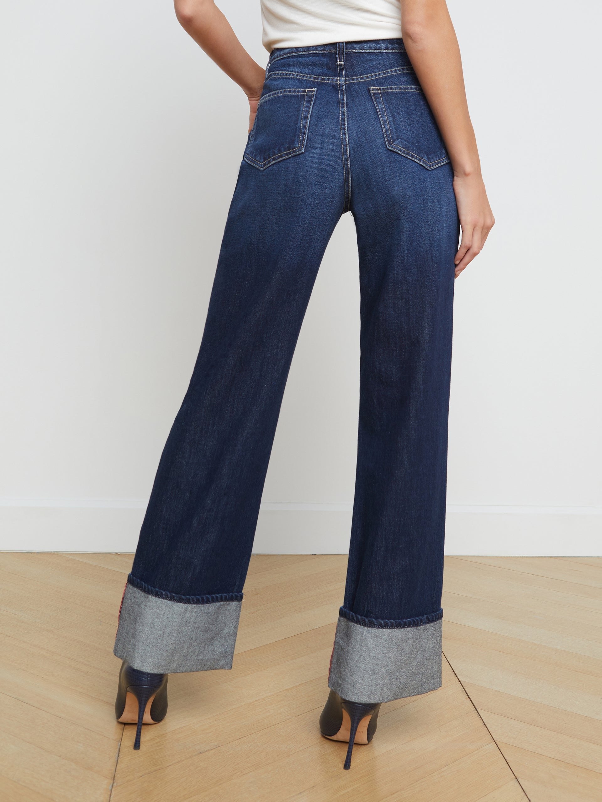 Miley Cuffed Wide-Leg Jean jean L'AGENCE   