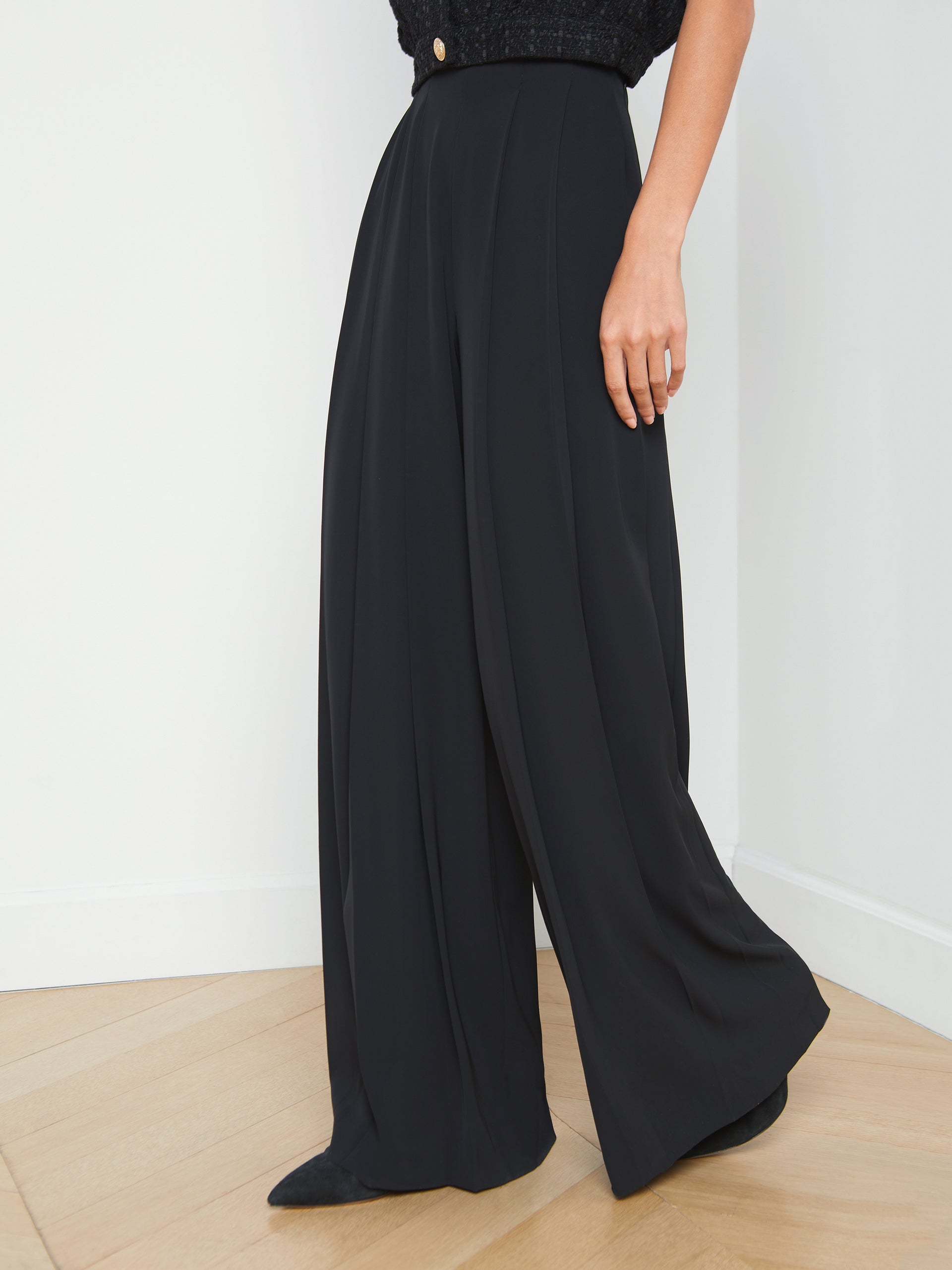 Nova Pleated Wide-Leg Pant pant L'AGENCE   