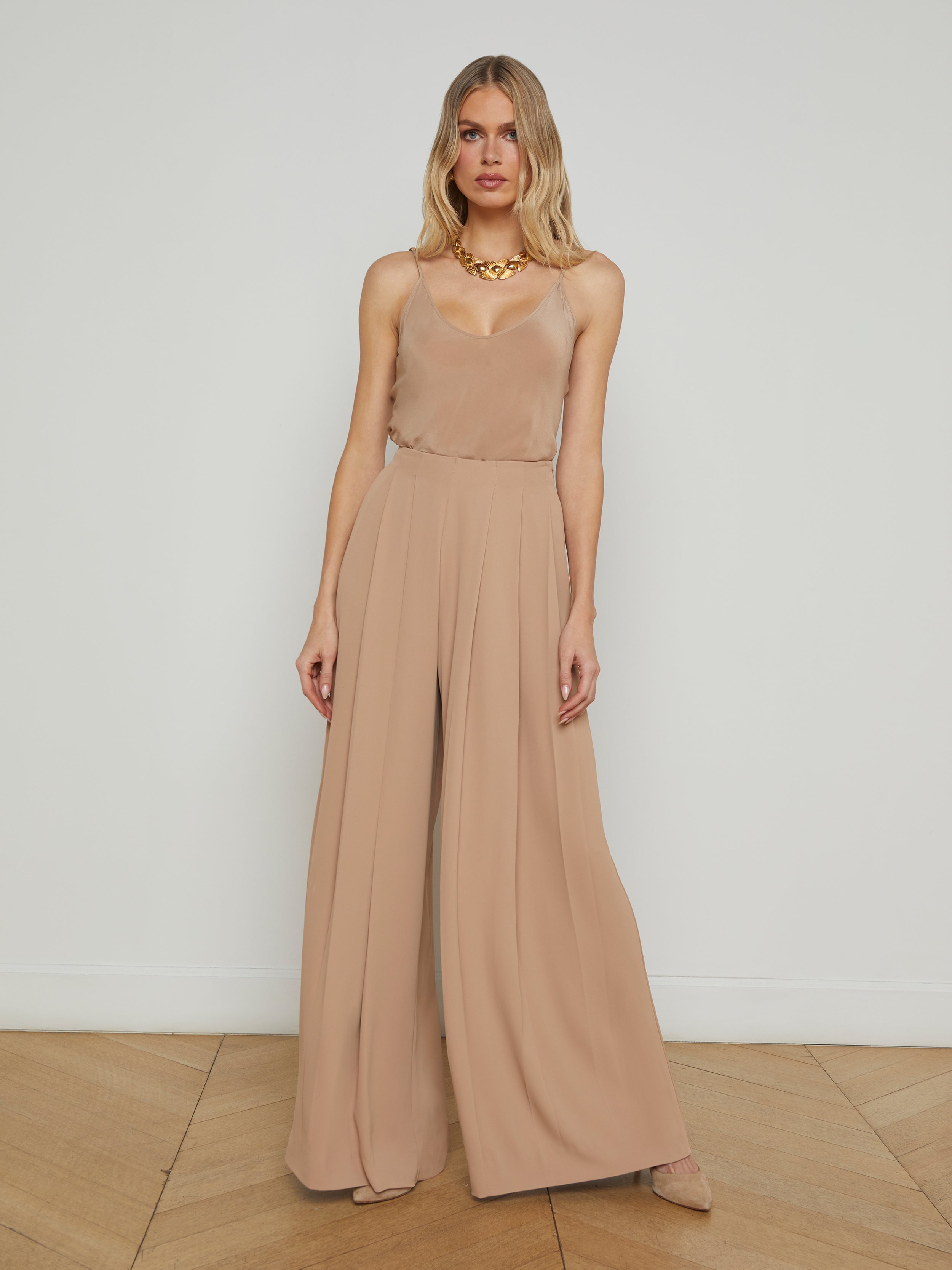 Nova Pleated Wide-Leg Pant pant L'AGENCE