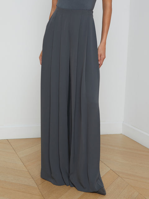 Nova Pleated Wide-Leg Pant pant L'AGENCE Sale